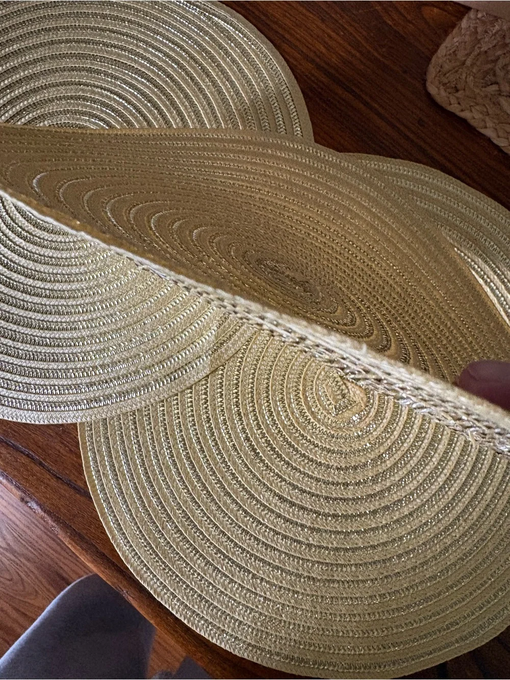 ▪️Gold Round Braided Placemats - Set of 3